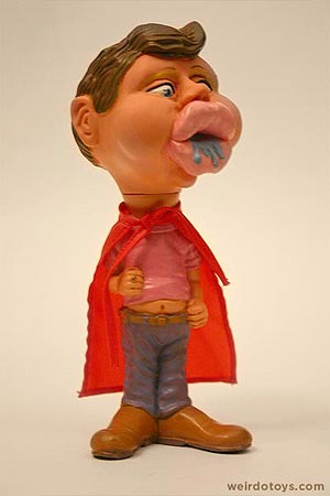 Gross Out Gang - Weird Big Lips toy with cape - Skilcraft 1987