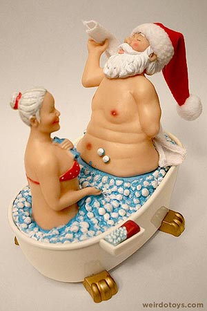 Mr. & Mrs. Santa in the Bathtub - Animatronic Toy - Action Novelty Corp.