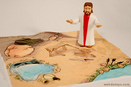 Jesus action figure with landscape